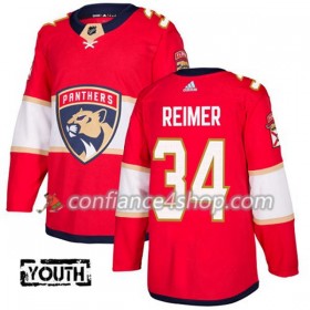 Adidas Maillot de Hockey Florida Panthers James Reimer 34 2017-2018 Rouge Authentic - Enfant